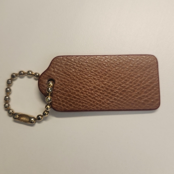 Coach Brown Leather Purse Tag With Red Trim Perfect Condition!! - Picture 4 of 4